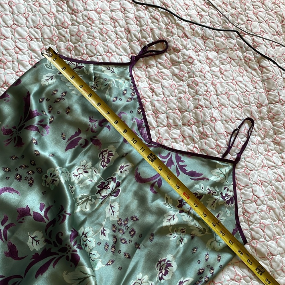 Halston floral satin slip dress - Picture 6 of 9